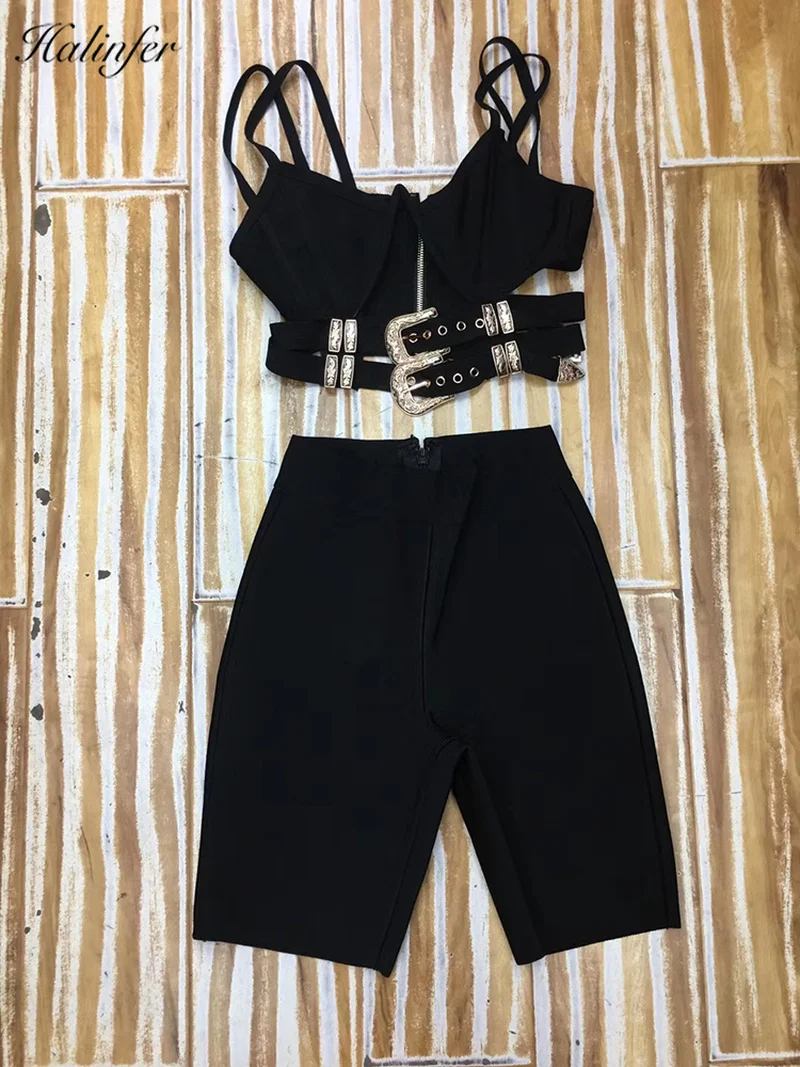 

Halinfer 2019 Novas mulhere shorts sexy bodycon High pencil pants bandage shorts elegant celebrity party black dresses vestidos