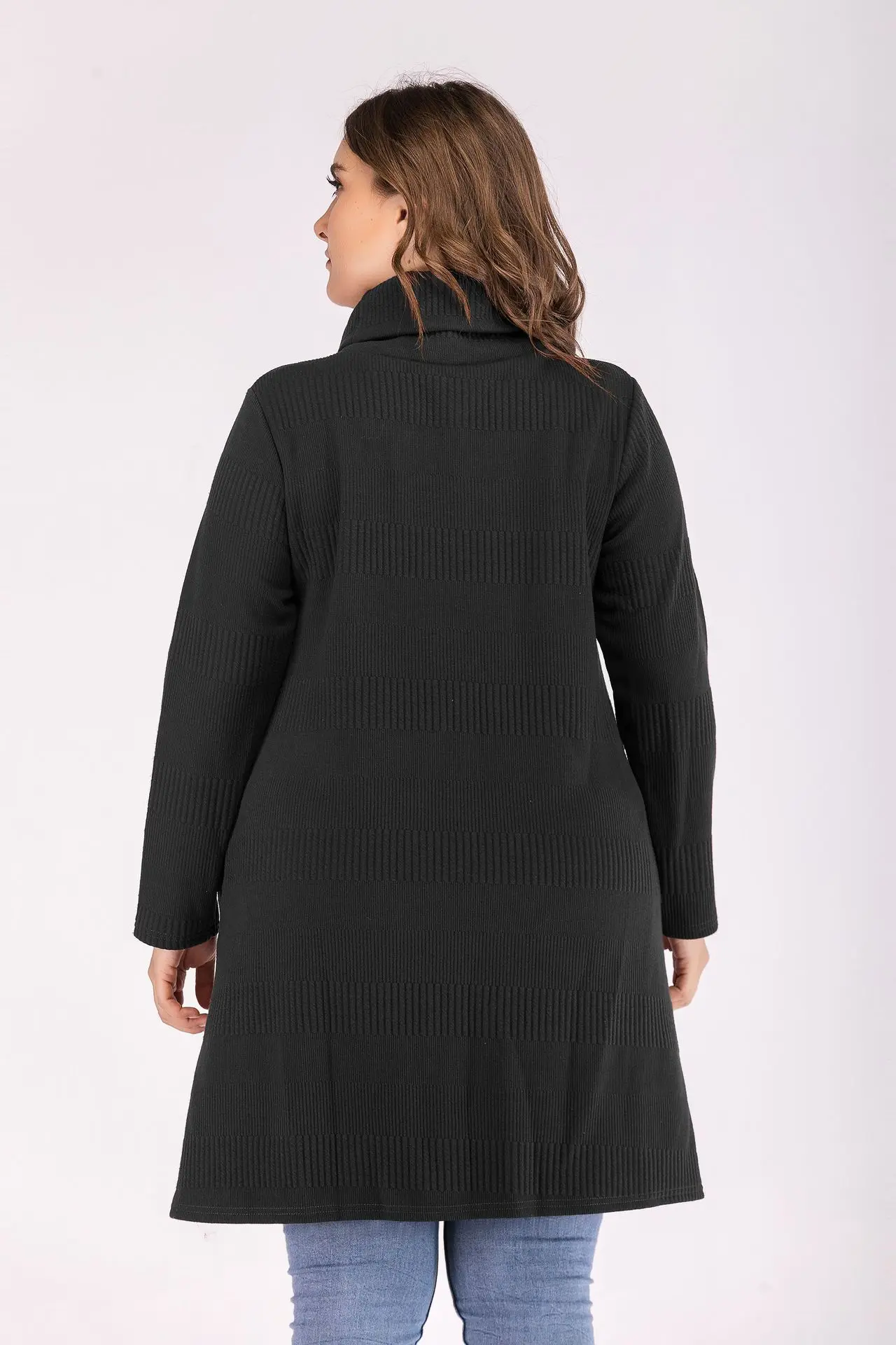 2019 XL Big size turtleneck sweater women pullover oversized pull femme plus tops knitwear long knitted winter | Женская одежда