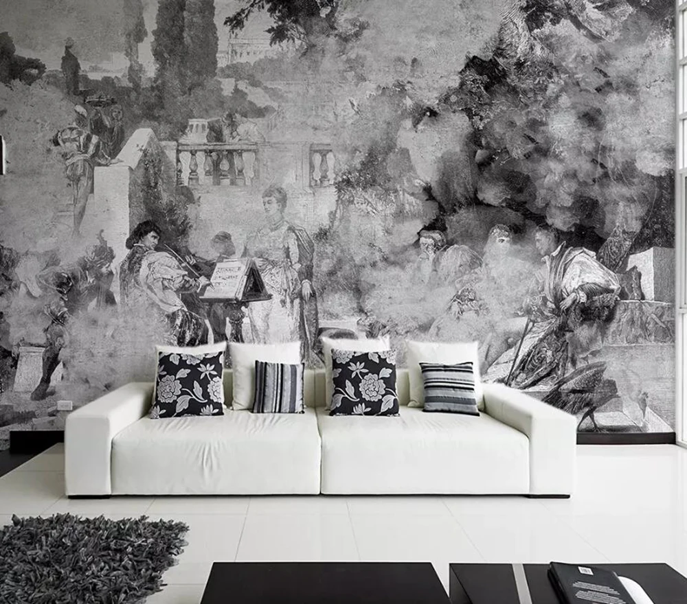 Старинная черно-белая фотография ретро минималистичный Ренессанс скандинавский