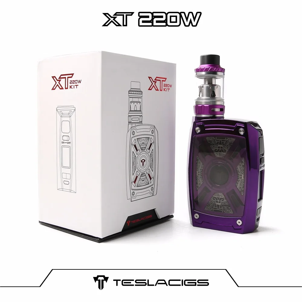 Оригинальный Teslacigs XT 220 W Box Kit с Tallica мини бак распылитель 4 мл Тесла Mod Vape