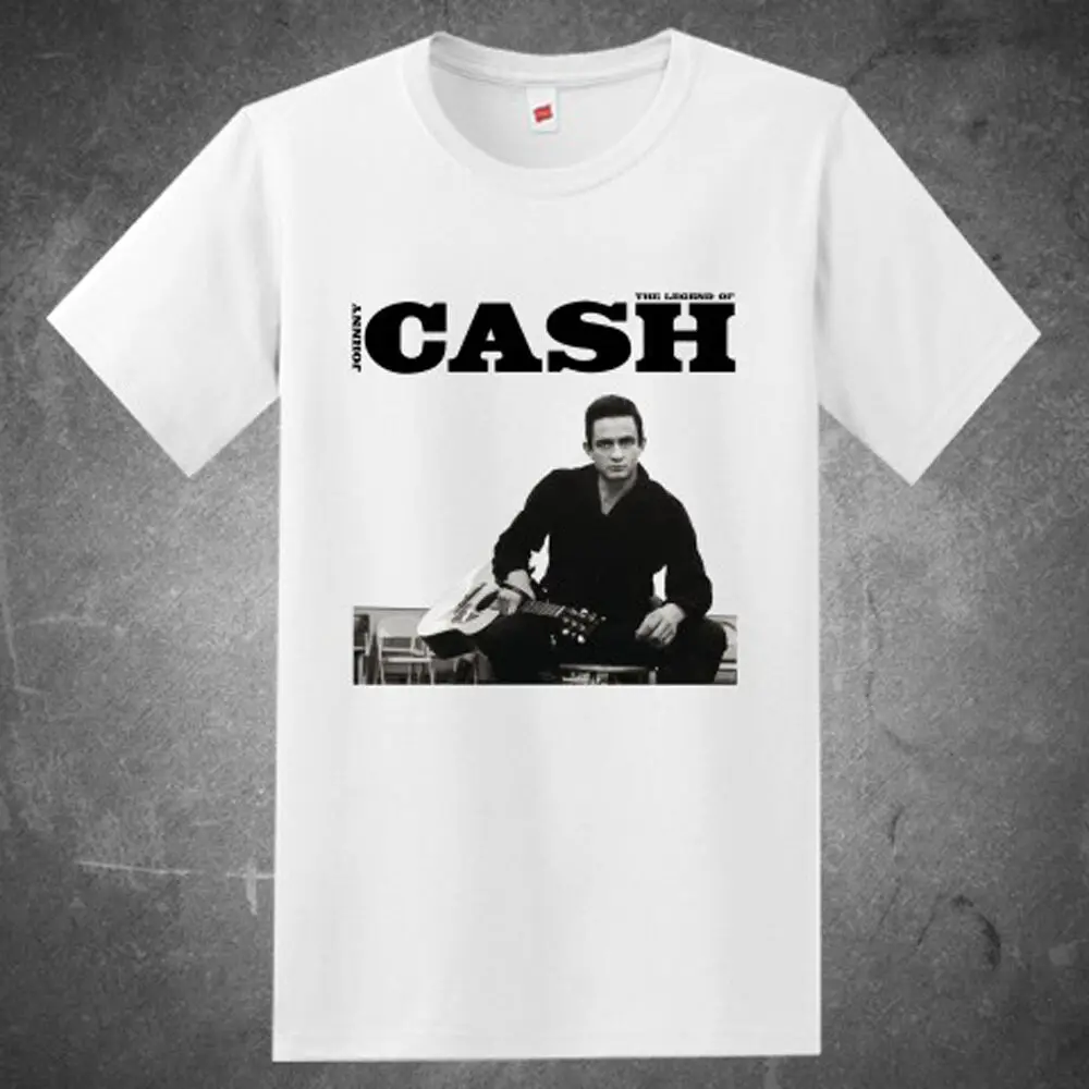 Мужская белая футболка johny Cash размер S до 3XL|Мужские футболки| |