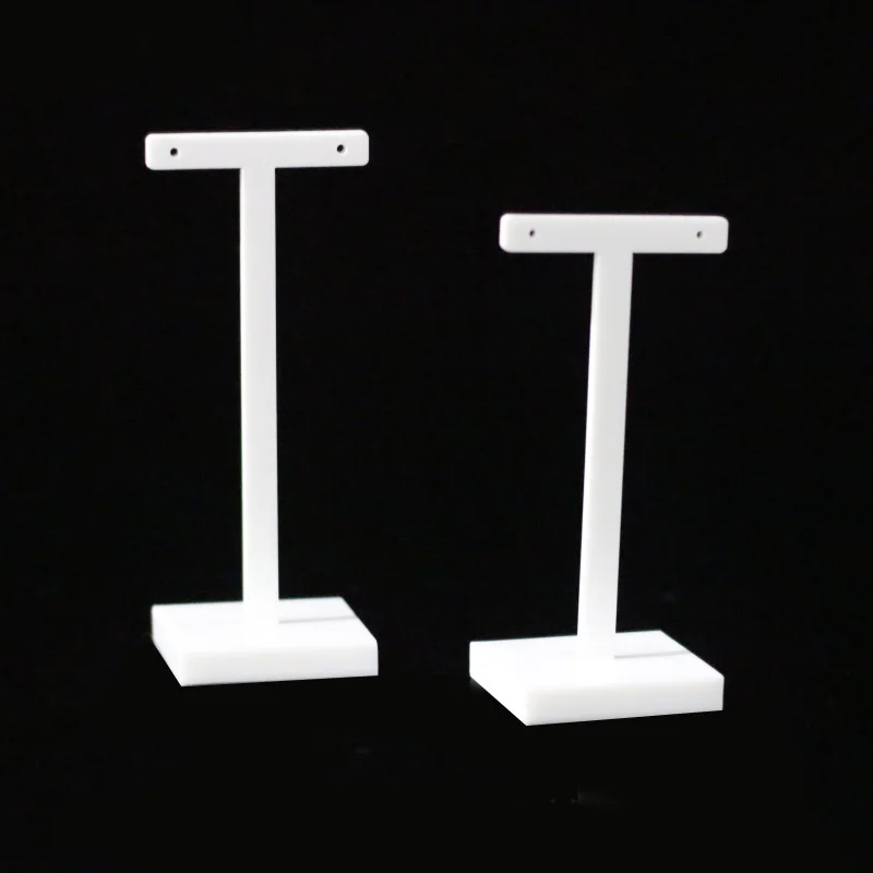 

2pcs/set Luxury White Earrings Stand Showcase Displays T Shape Holder
