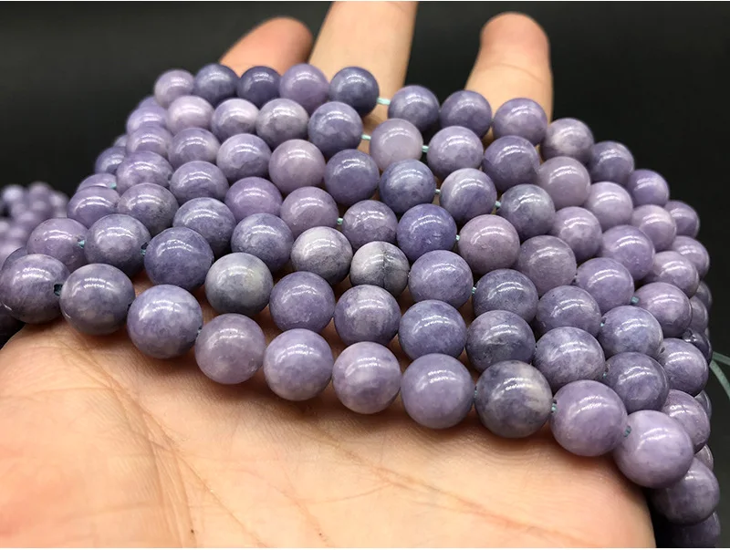 Natural Lavender Stone Beads Amethysts Purple Crystal Round Loose Beads for Jewelry Making Diy Bracelet Size 4/6/8/10/12mm 15.5"