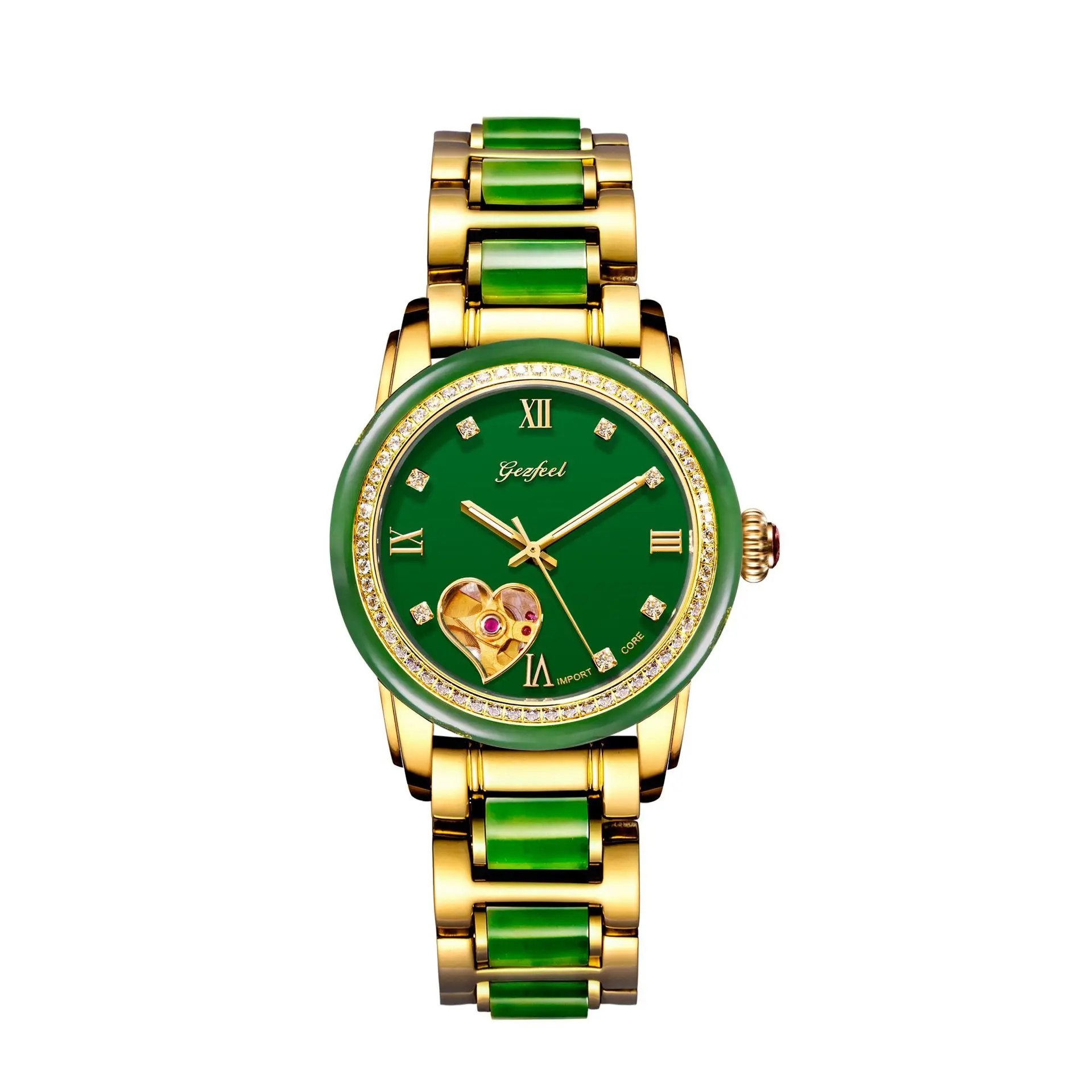 NEW Couple Watches Woman Watches jade business Men's watches Jade mechanical hollow Top luxury personality creative Female Clock