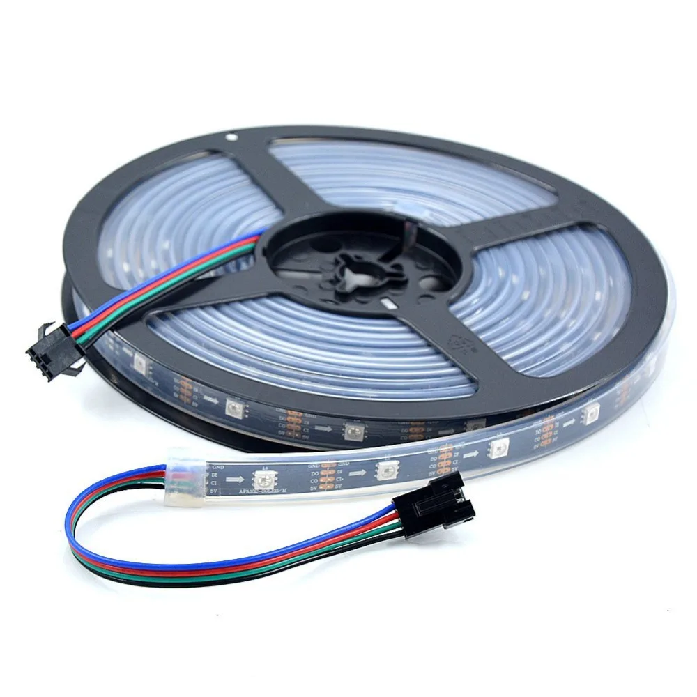 5 м SK9822 APA102 гибкая светодиодная лента 5050 RGB 30 светодиодов/м Водонепроницаемая