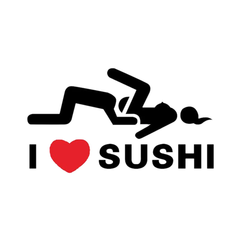 1 ПК Windows бампер Забавный I LOVE SUSHI знак переводная виниловая настенная