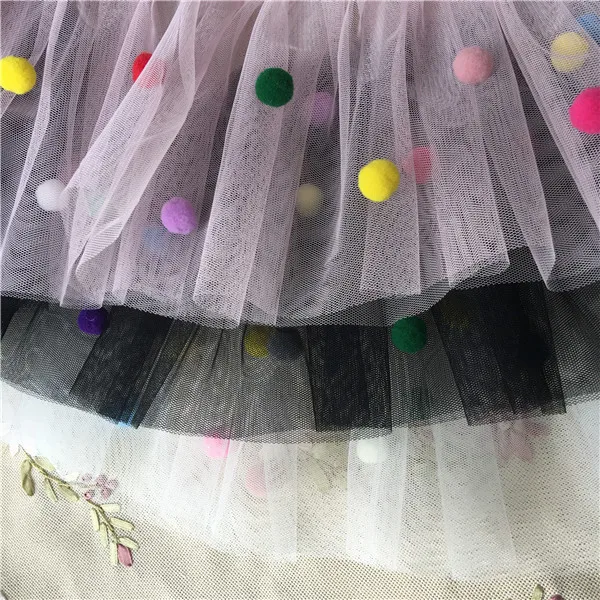 17CM Wide 3D Lace Collar Applique Embroidery Colorful Pompom Trim Girls Fluffy Dress Curtains Fringe Guipure Sewing Accessory | Дом и сад