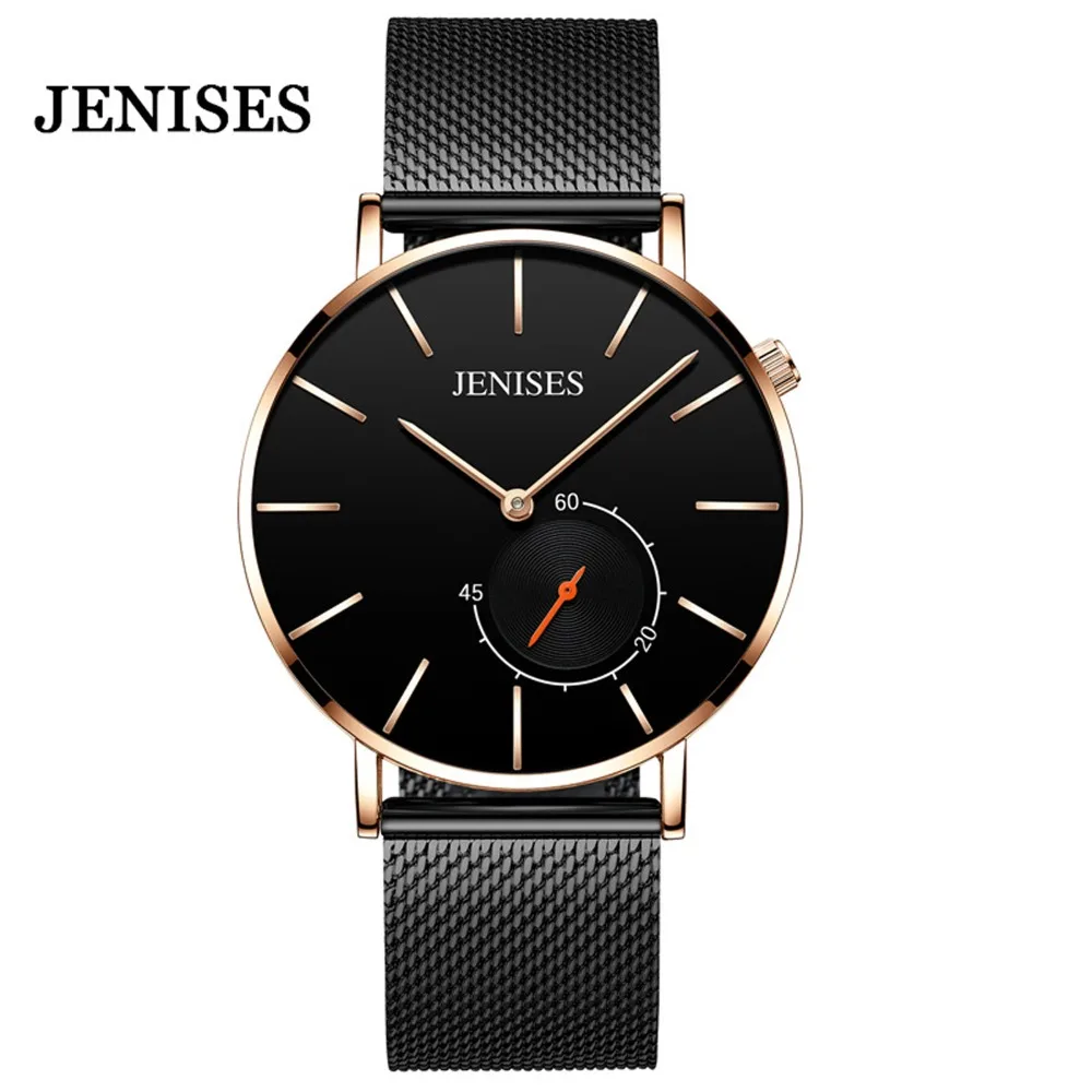 Relogio Masculino часы мужские Ультра тонкие новые модные кварцевые наручные 2020 JENISES