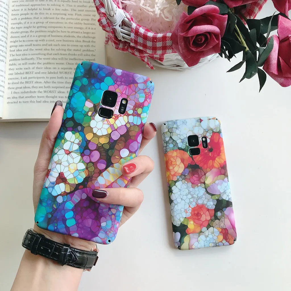 Роскошные Ретро Цветной огни печать чехол для samsung Galaxy S7 край S8 S9 плюс Жесткий