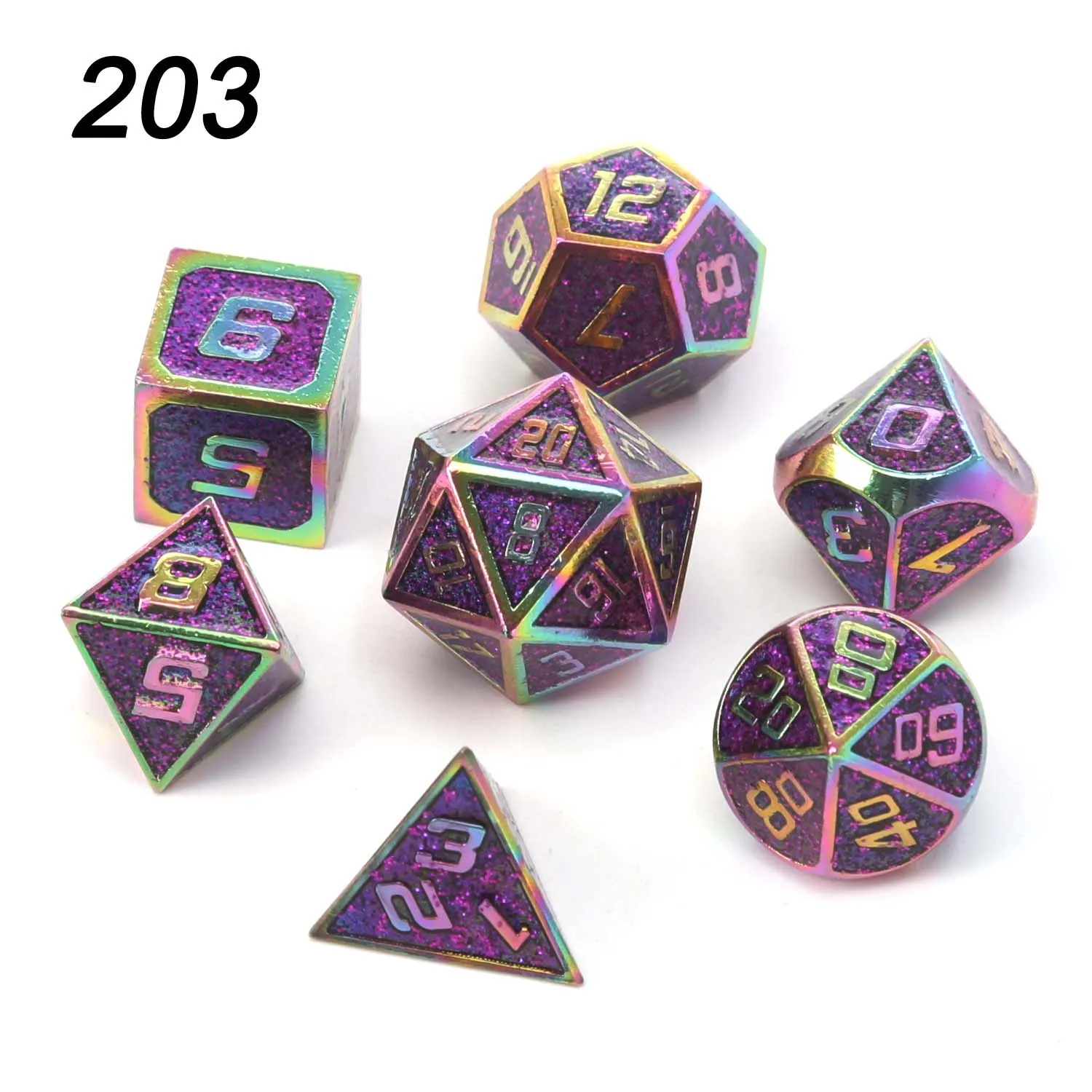 Chengshuo starlight металлические кости dnd Набор кубиков rpg многогранные Твердые подземелья и дракон настольные игры цинковый сплав зеленый d& d кости 7 шт - Цвет: 203