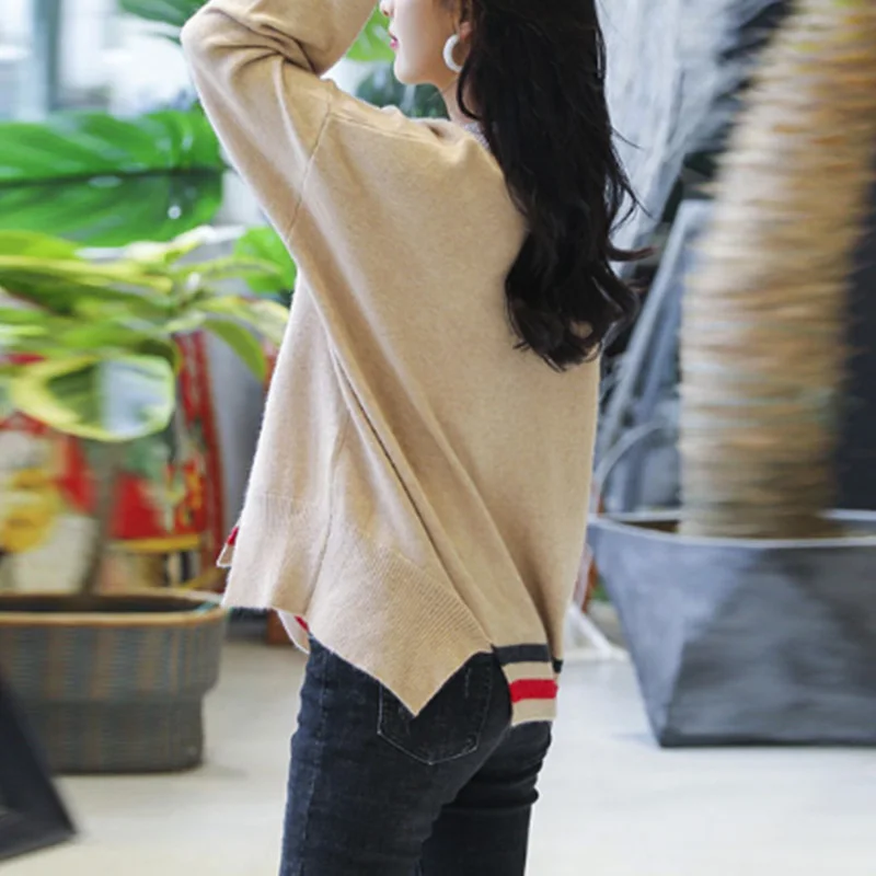 Wonder 2019 new Spring autumn sweaters women fashion sexy v-neck sweater loose batwing sleeve pullover | Женская одежда