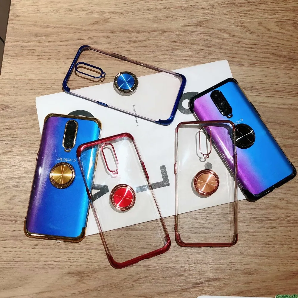 for OPPO R15 R15S R17 Pro R15X A83 A1 A79 A5 A3S F9 A7X A7 Find X R11S Magnetic Holder Case Cover Soft Plating Cellphone |