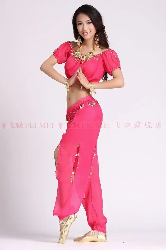 Женский костюм для индийского танца живота (шифоновый топ с короткими