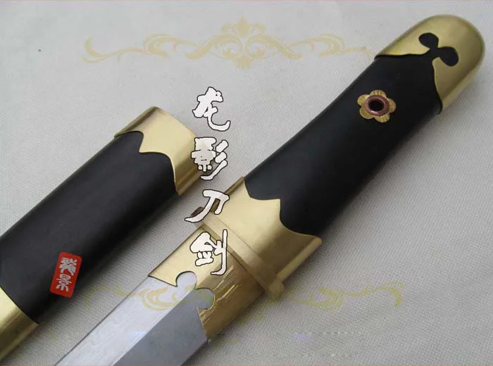 S4947 матовый черный деревянный китайский классический короткий нож с Дамасским