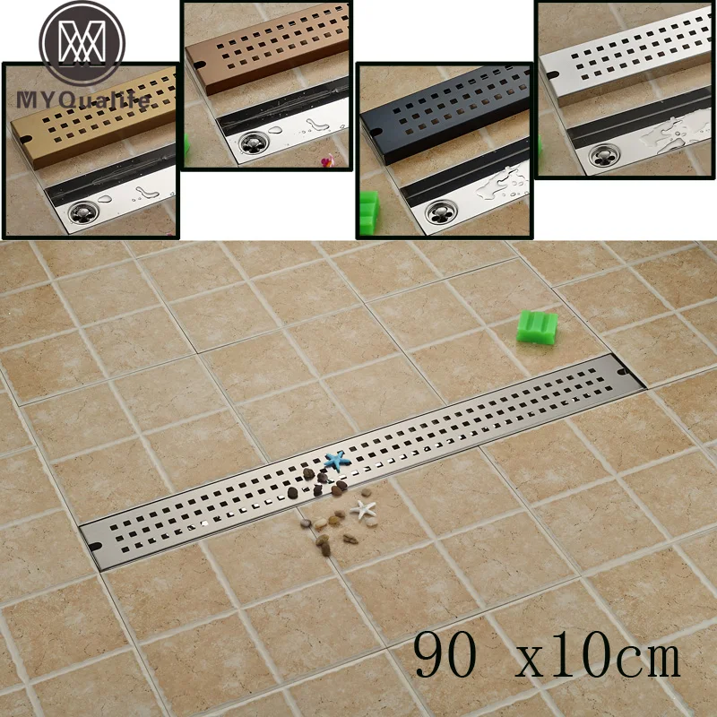 Напольный Слив для ванной комнаты из нержавеющей стали 900 мм линейная длинная