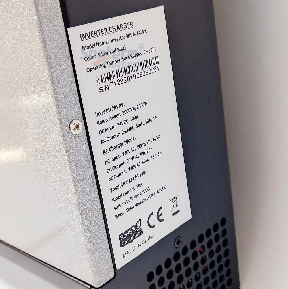 3KVA чистая Синусоидальная волна гибридный солнечный инвертор Встроенный ШИМ 50А Солнечный контроллер заряда для домашнего использования