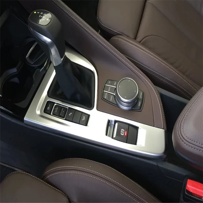 

WELKINRY car cover For BMW X1 2016 2017 2018 2019 2020 ABS chrome stick gear shift level tale base E-brake switch button trim