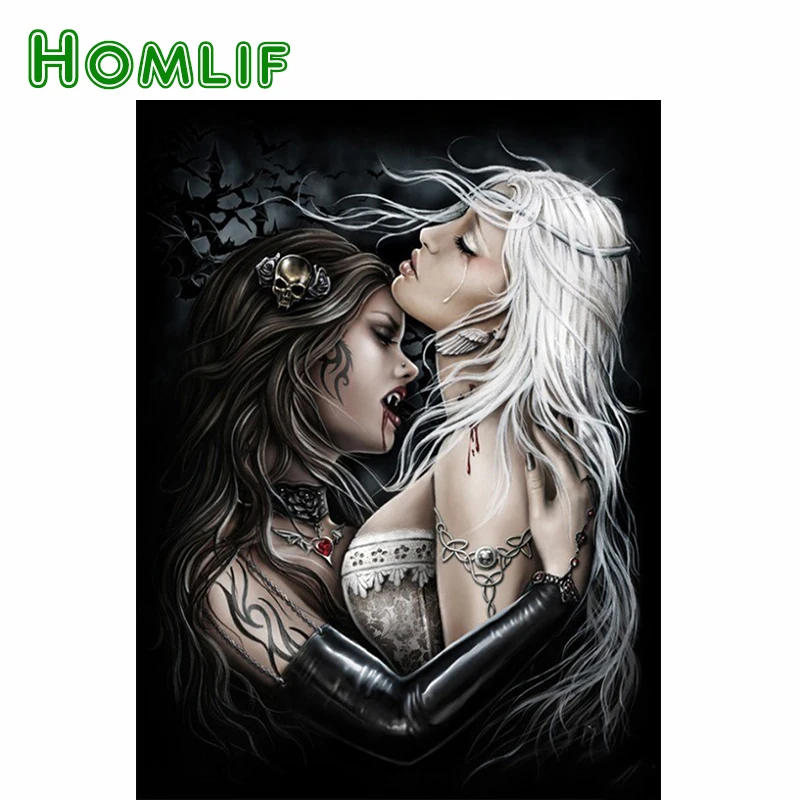 HOMLIF Рукоделие 5D Diy алмазная живопись Череп вампир Алмазная вышивка полная