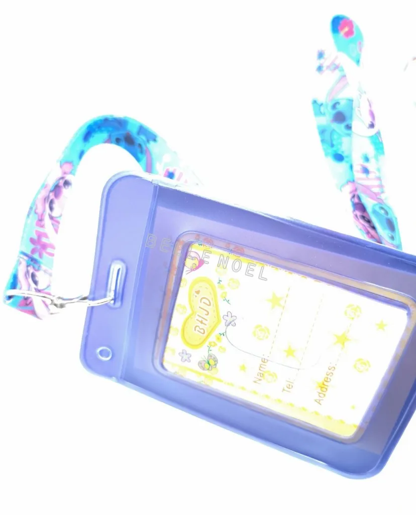 1 шт мультфильм Ститч Аниме Дети брелок-шнур автобус метро ID значок держатель