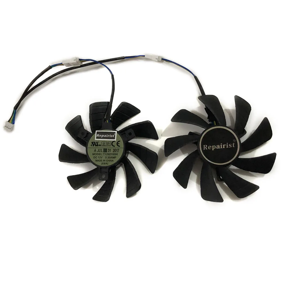 Охлаждающий вентилятор графической карты 2 шт./компл. T129215SH GPU VGA для MANLI M NP1041005RD F380G