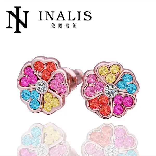 E385 Wholesale! Nickle Free Antiallergic 18K Real Gold Plated Earrings For Women New Fashion Jewelry Shipping | Украшения и
