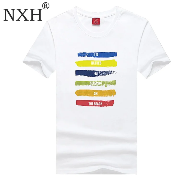 Хлопковая футболка Мужская Летняя Повседневная с коротким рукавом мужская