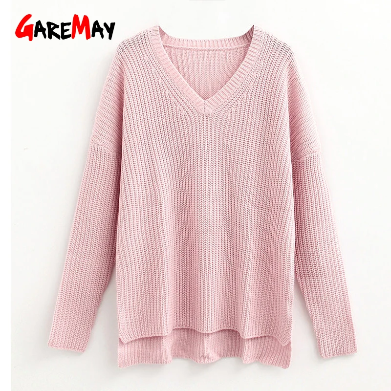 Garemay Women Sweaters 2022 Jumpers Ladies Winter Pullover Autumn V Neck Sweater Casual Korean | Женская одежда
