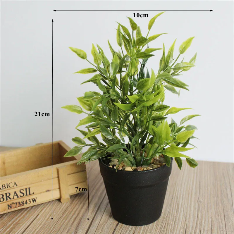 Искусственные растения зеленая трава бонсай 1 шт. пластиковый декор для растений