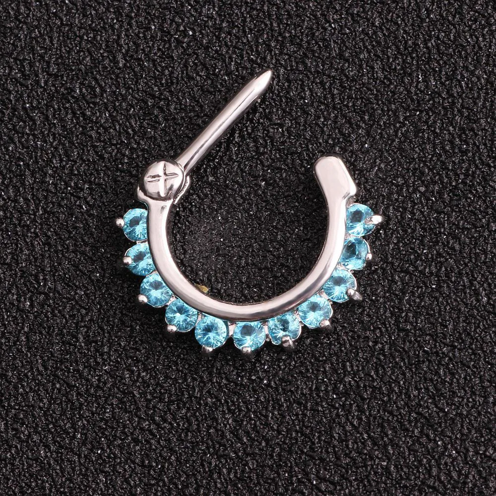 Серьги гвоздики для пирсинга носа с фианитами 1 2 х10 мм|earrings body jewelry|body jewelryclicker nose