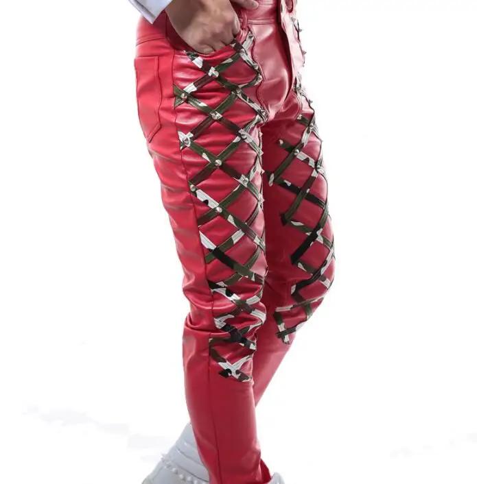 Мужские камуфляжные брюки с заклепками черные белые красные|pants men|pantalon hommemen pants |
