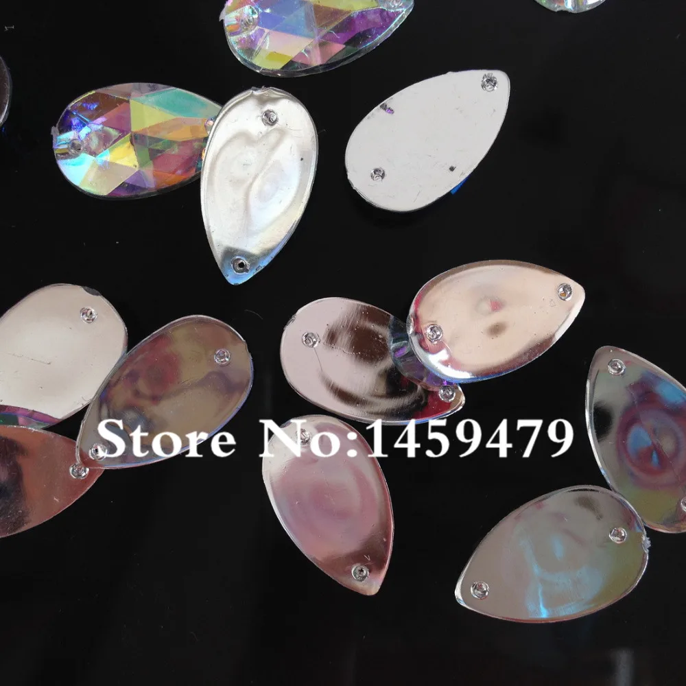 Оптовая продажа акриловых Стразы 40 шт. 18x11 мм капли слез из камня Clear AB Color Flatback
