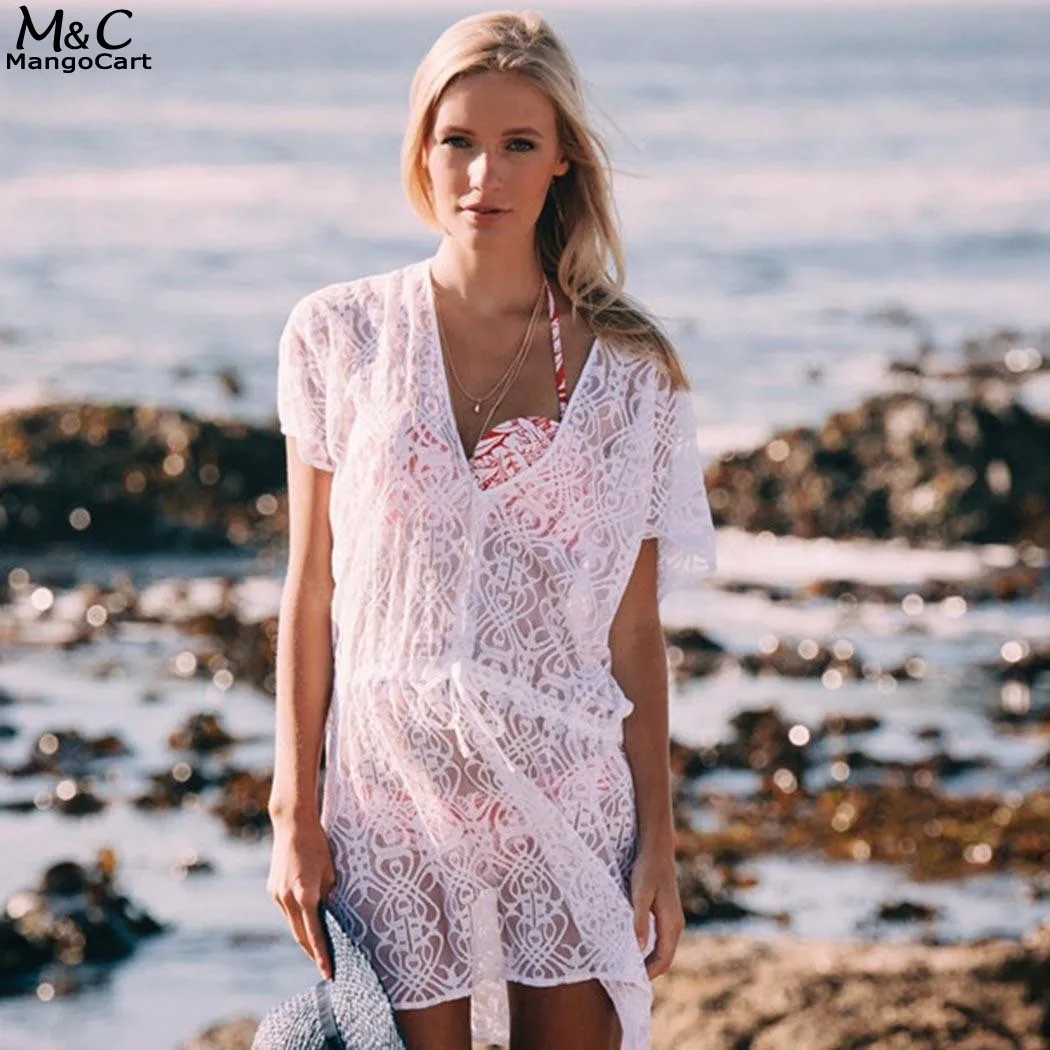Летнее платье Для женщин 2018 г. пикантные пляжное vestidos v-образным вырезом короткий