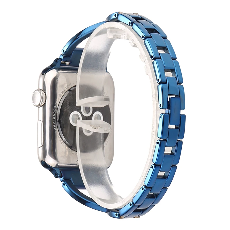BUMVOR бренд Нержавеющая сталь ремешок для наручных часов Apple Watch версии 5/4/3/2/1 38 мм 42