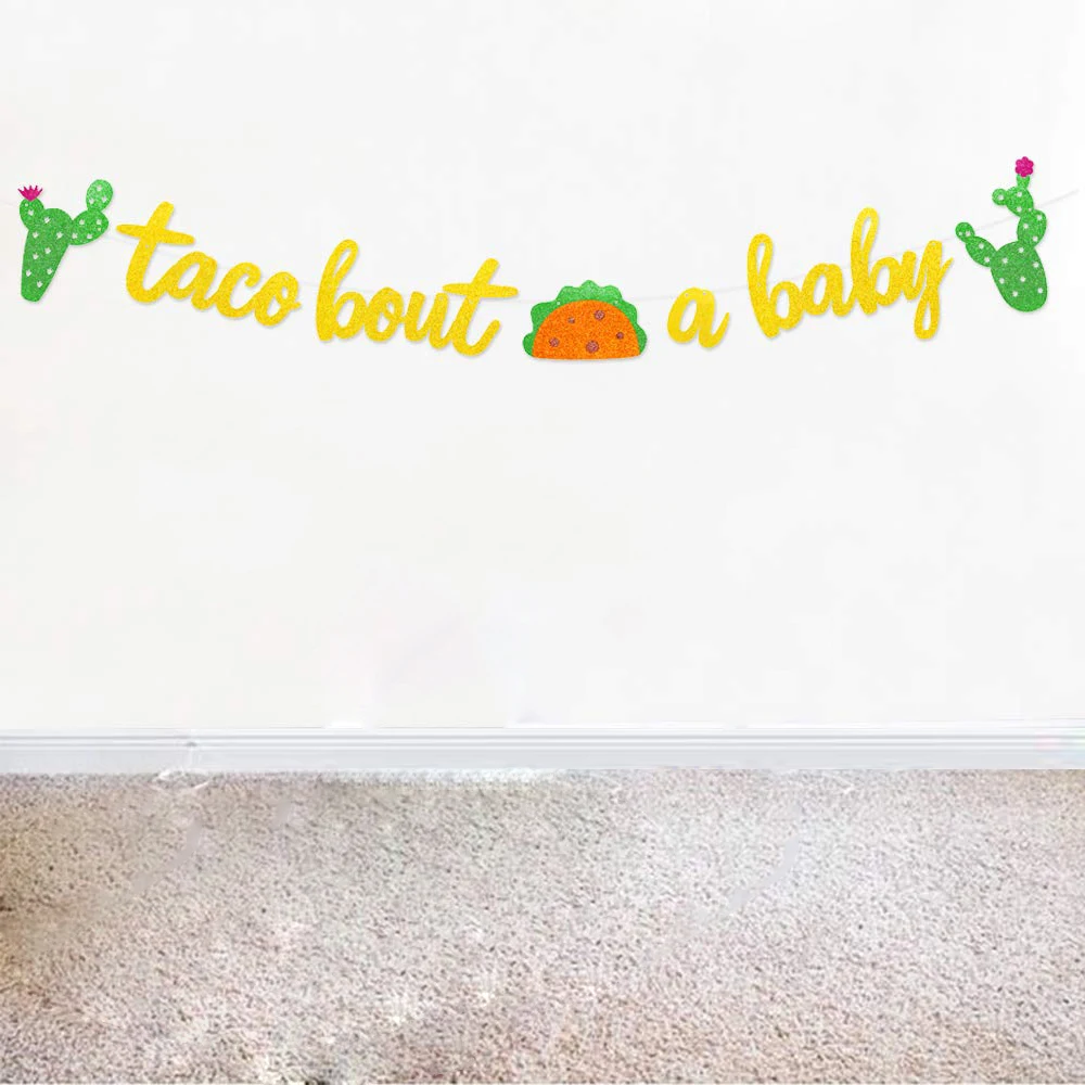 7 шт./лот Золотой TACO BOUT детский баннер с блестками знак гирлянда фиеста тема душ
