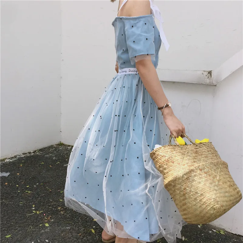 KYMAKUTU Лето Prairie Chic женское платье линии Высокая талия лоскутное vestidos mujer Спагетти