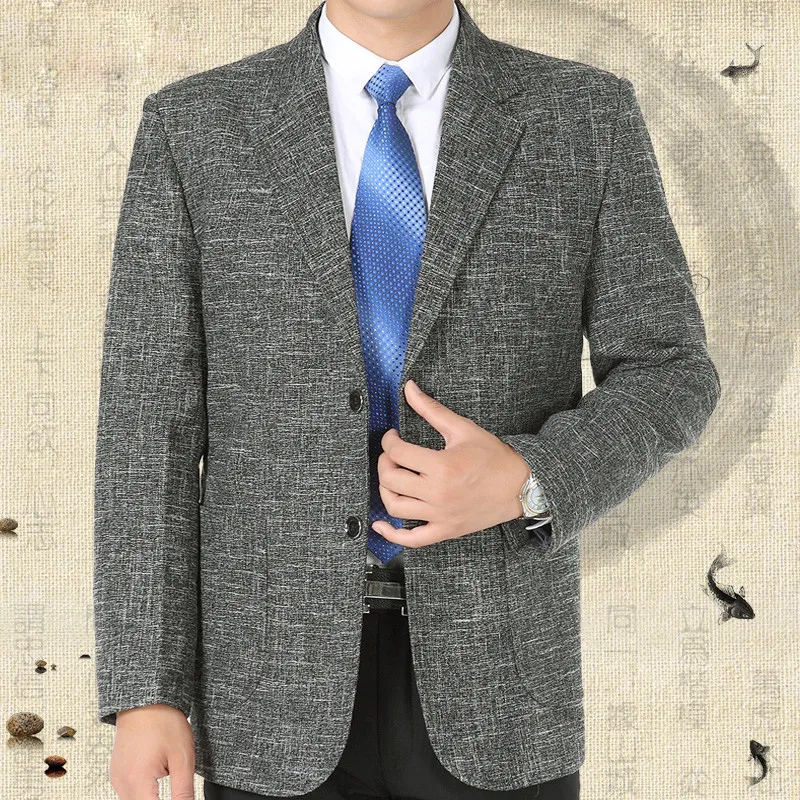 Пиджак мужской офисный повседневный модный свободный пиджак с длинным рукавом