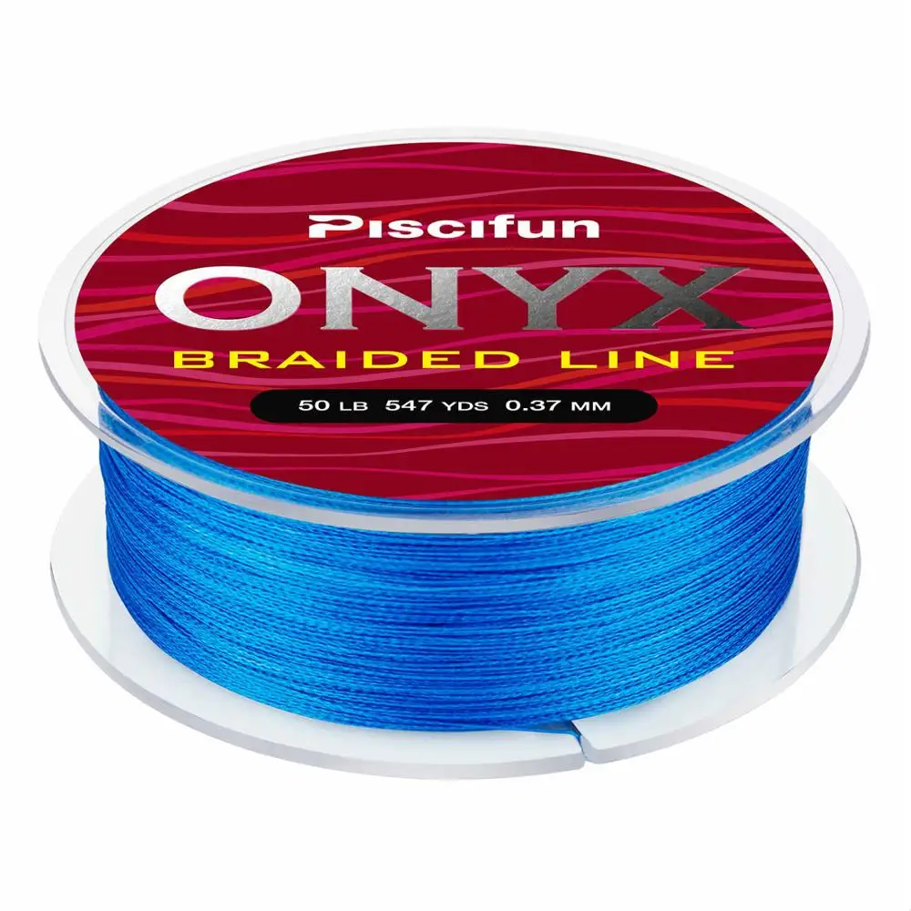 Piscifun Onyx 500 м плетеная леска супер сильная 6-50LB 4 нити 65-150LB 8 нитей устойчивая к истиранию Multifilament PE Line - Цвет: Blue