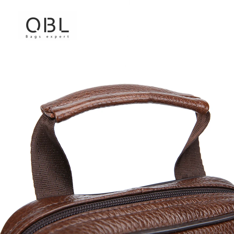 QiBoLu 2018 новые мужские кожаные сумки с клапаном дорожная деловая сумка-мессенджер