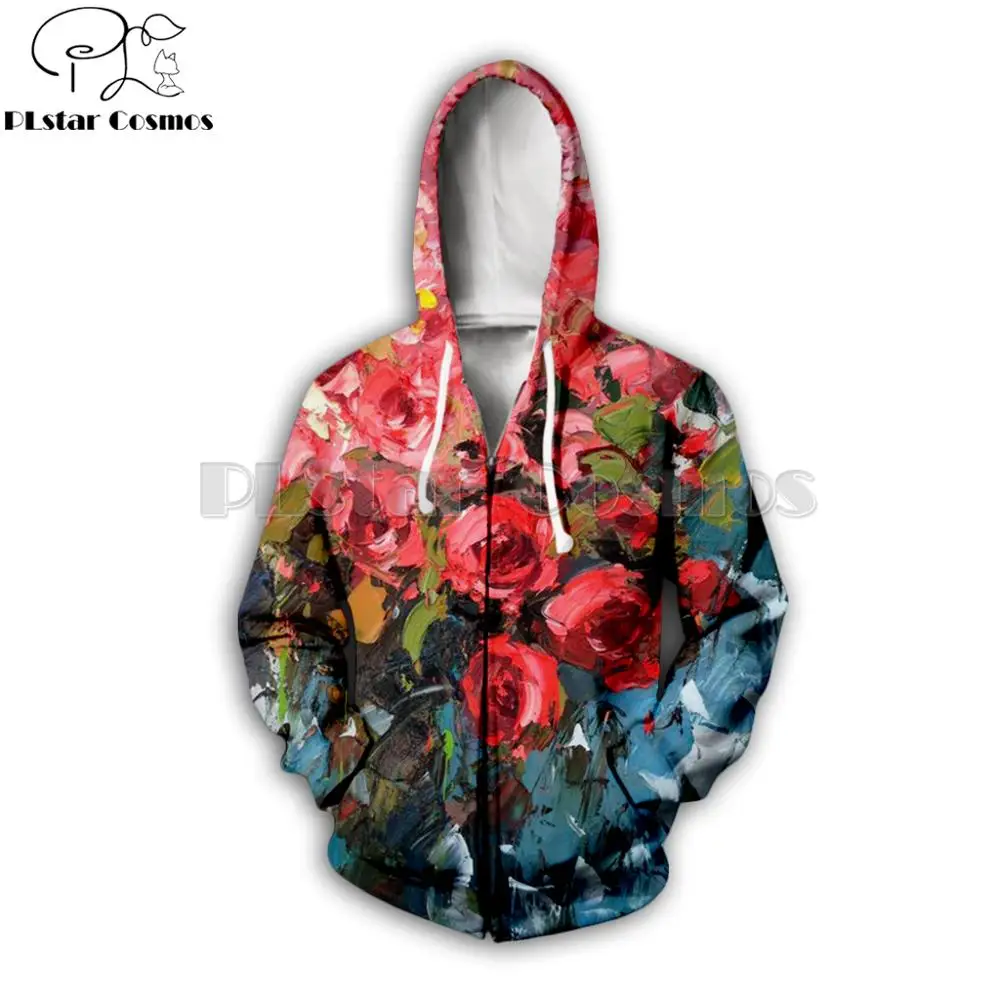 Женская/Мужская Повседневная Толстовка PLstar Cosmos куртка с капюшоном и цветочным 3D