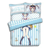high school fleet misaki akeno anime bedding sheet bedding sets bedcover pillow case 4pcs flannel