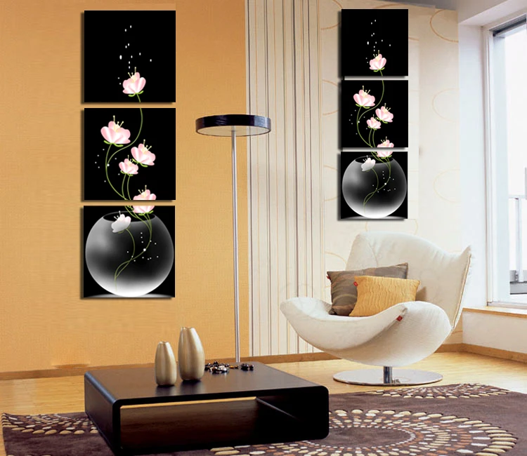 3 шт. популярные современные холщовые настенные картины абстрактные цветы