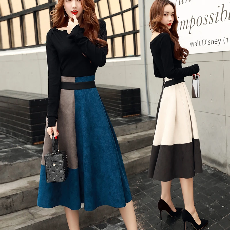 Платье новинка 2021 Модный женский осенне зимний костюм облегающий длинный