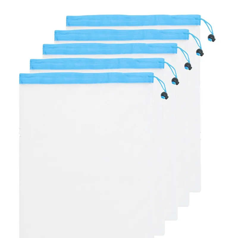 1Pcs Blue L 1 шт многоразовые сетчатые сумки веревка для хранения овощей игрушки мешок для фруктов продуктовые сумки Сетчатая Сумка для хранения сумка для покупок - Цвет: 1Pcs Blue L
