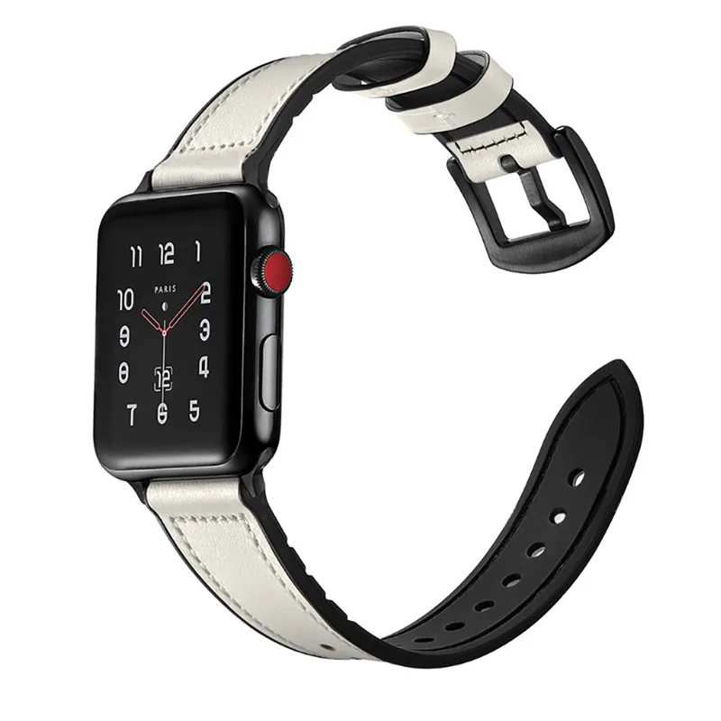 Чехол-накладка из искусственной кожи браслет для наручных часов Apple Watch, версии 44/40 мм спортивные запасной браслет ремешок для наручных часов iwatch, 4/3/2/1, 38, 42 мм, версия