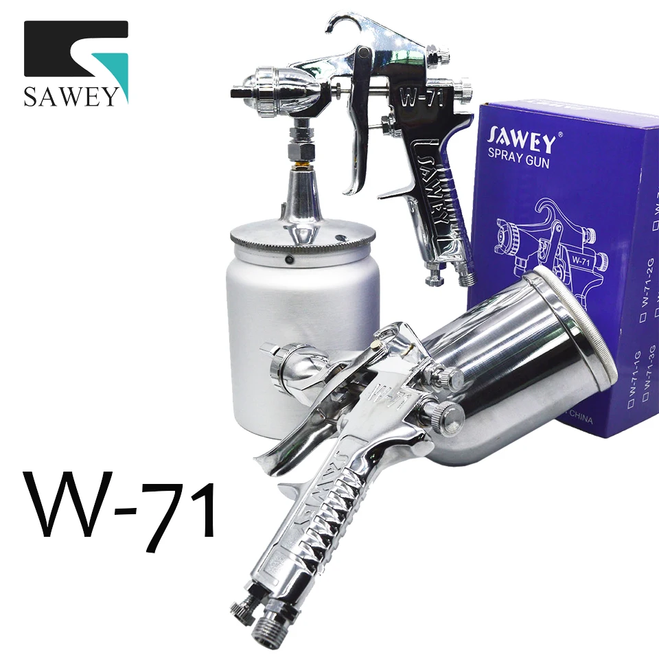 SAWEY W-71 Spray Automotive Paint Spray Gun Manual,0.8/1.0/1.3/1.5/1.8mm suction gravity pressure,FREE SHIPPING