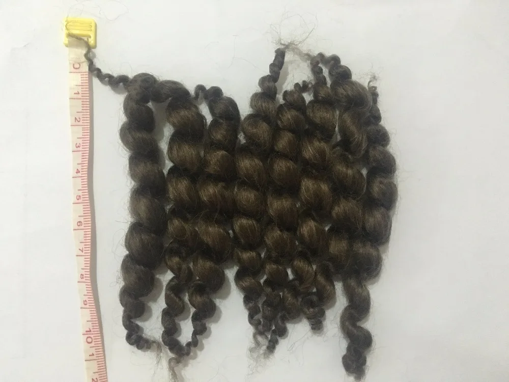 

8 stripes 20g Fashion Reborn Doll Supplies Premium Curly Dark Brown 11cm Mohair Hair For Reborn Baby DOLL KIT