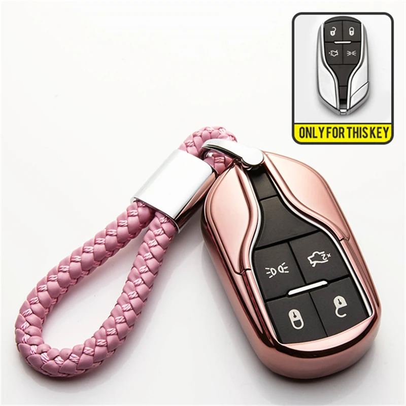 6 Color Soft Car Key Ring Case For Maserati Levante Ghibli Quattroporte Granturismo Interior Accessories Car Smart Key Bag Cover