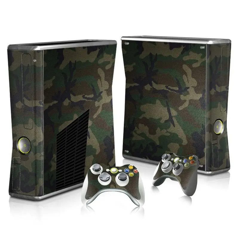 TN-XB360S-3206 Виниловая защитная пленка Camo Skin Наклейка и 2 наклейки для геймпадов Чехлы для Xbox 360 Slim консоли - Цвет: TN-XB360S-3206