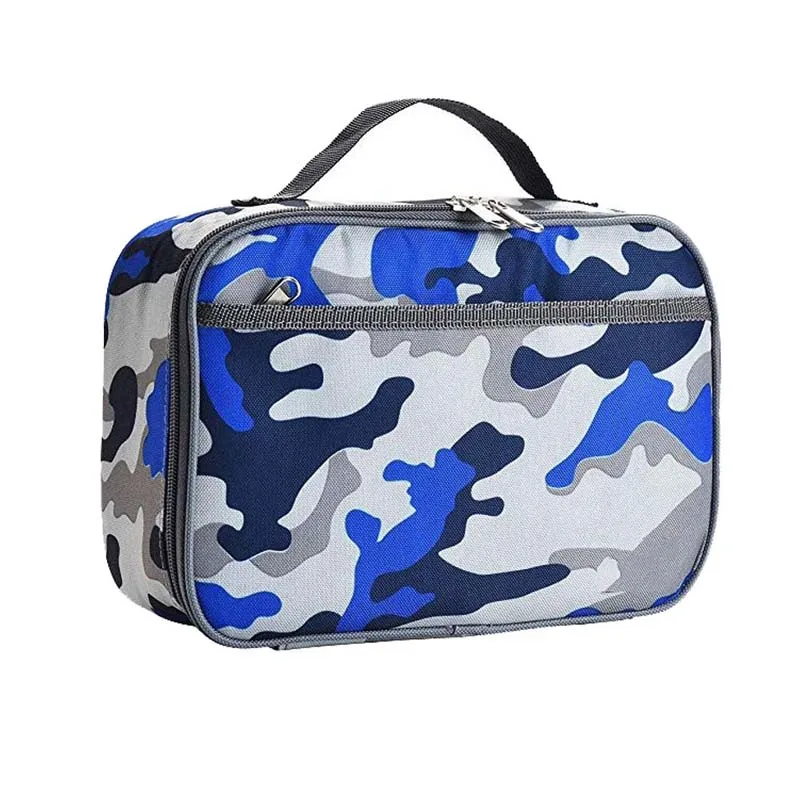 Blue Camouflage Утолщенная сумка-холодильник, водонепроницаемая сумка для пикника, сумка-тоут для еды, напитков, фруктов, теплоизоляционная сумка, упаковка для льда, сумка для ланча, холодильник - Цвет: Blue Camouflage