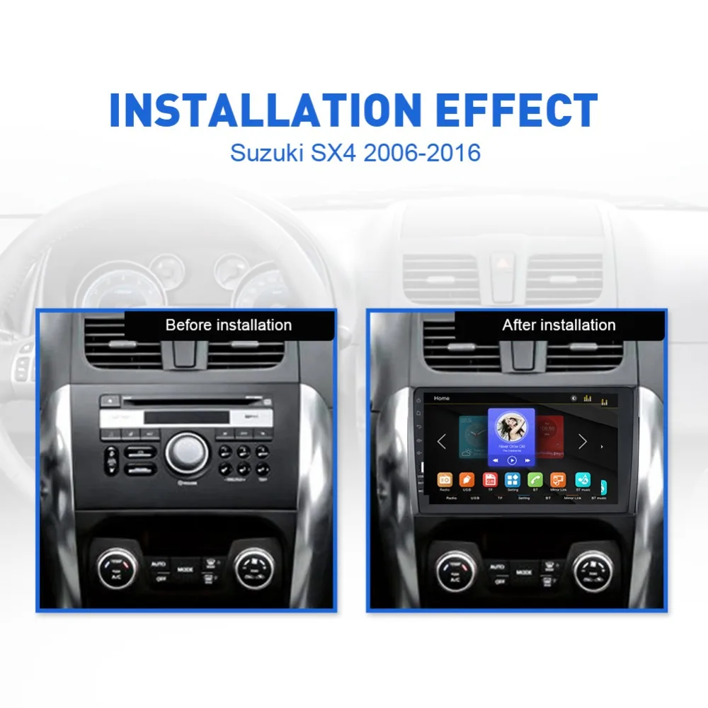 2din Автомагнитола 9 дюймов сенсорный mirrorlink Android телефон для Suzuki SX4 2006-20162 DIN MP5 плеер Авторадио Bluetooth магнитофон